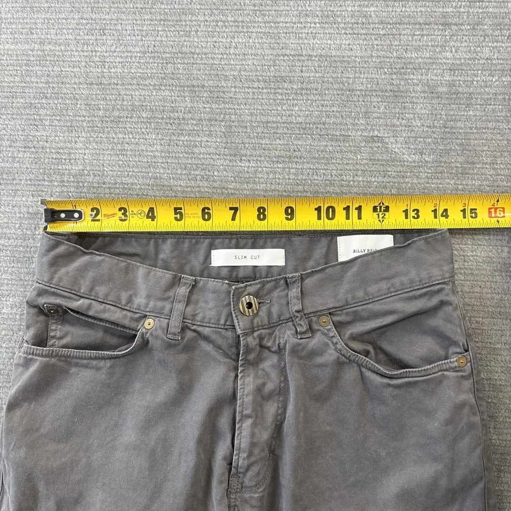 Billy Reid Slim Cut Pants Mens 28x27 Gray Organic Cotton Classic Casual Office